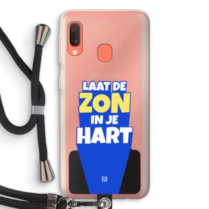 Laat de zon in je hart: Samsung Galaxy A20e Transparant Hoesje met koord