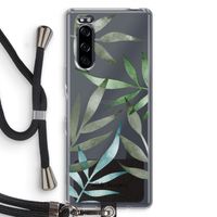 Tropical watercolor leaves: Sony Xperia 5 Transparant Hoesje met koord