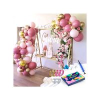 Fissaly® Pastel Ballonnenboog Macaron Roze, Grijs & Rose Goud – Ballonboog Feest Decoratie Versiering – Verjaardag - thumbnail