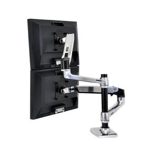 Ergotron LX Dual Arm Stacking Desk Mount Monitor-tafelbeugel 2-voudig 38,1 cm (15) - 61,0 cm (24) Aluminium In hoogte verstelbaar, Kantelbaar, Zwenkbaar,