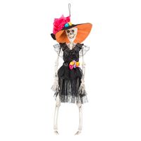 Hangende horror decoratie skelet 40 cm Spaanse dame   - - thumbnail