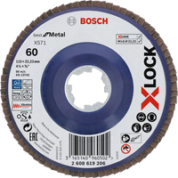 Bosch Accessoires X-LOCK Lamellenschijf Best for Metal recht, kunststof, Ø115mm, G 60, X571 - 1 stuk(s) - 2608619206 - thumbnail