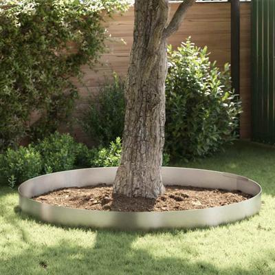 Tuin Grasperkafwerking 4 pcs Zilver 450 x 25 cm Roestvrij staal