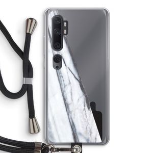 Gestreepte marmer: Xiaomi Mi Note 10 Pro Transparant Hoesje met koord