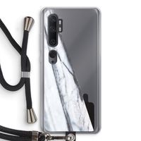 Gestreepte marmer: Xiaomi Mi Note 10 Pro Transparant Hoesje met koord