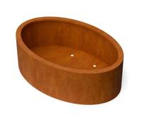 Geroba Geroba Ovalu plantenbak ovaal met bodem BC1 1200x800x400mm - Cortenstaal