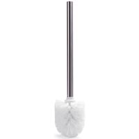 MSV WC/Toiletborstel los model - witte kunststof borstel - RVS steel - D8 x 32 cm   -