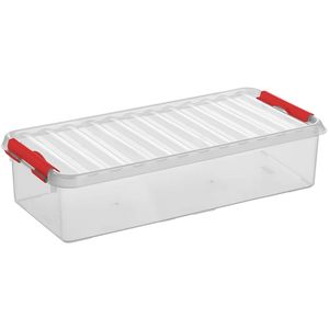 Sunware - Q-line opbergbox 6,5L transparant rood - 48,5 x 19 x 10,5 cm