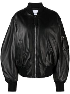 The Attico veste bomber en cuir - Noir