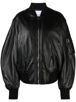 The Attico veste bomber en cuir - Noir - thumbnail