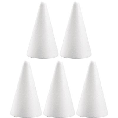 Piepschuim kegels - 5x st - wit - H12 cm - styropor vormen - Hobby/diy - knutselmateriaal