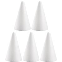 Piepschuim kegels - 5x st - wit - H12 cm - styropor vormen - Hobby/diy - knutselmateriaal