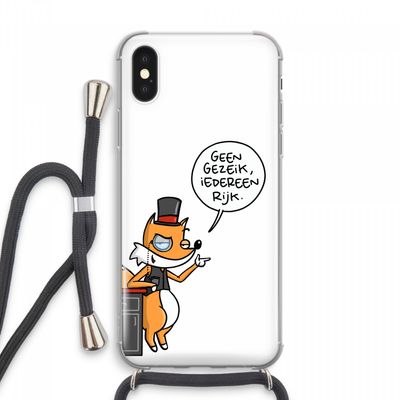 Geen Gezeik: iPhone XS Max Transparant Hoesje met koord