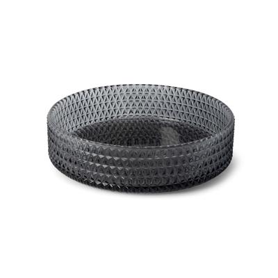 Waskom Luca Sanitair Vetro Rond 39,5x39,5x11 Transparant Glas Incl. Wastafelhouder Smoke Luca Sanitair