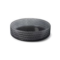Waskom Luca Sanitair Vetro Rond 39,5x39,5x11 Transparant Glas Incl. Wastafelhouder Smoke Luca Sanitair