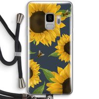 Sunflower and bees: Samsung Galaxy S9 Transparant Hoesje met koord
