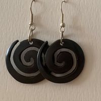 Oorhangers van Yakbeen Spiraal Zwart (Ø 2,6 cm)