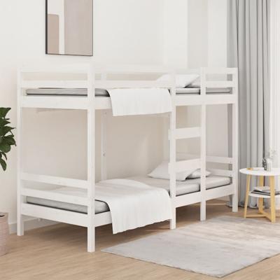 Stapelbed massief grenenhout wit 90x200 cm