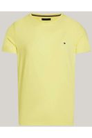 Tommy Hilfiger Slim Fit T-Shirt ronde hals geel, Effen - thumbnail