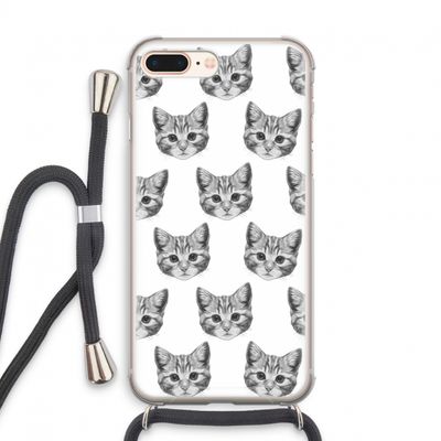 Kitten: iPhone 8 Plus Transparant Hoesje met koord