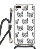 Kitten: iPhone 8 Plus Transparant Hoesje met koord