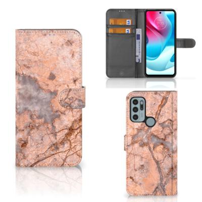Motorola Moto G60s | Bookcase | Marmer Oranje