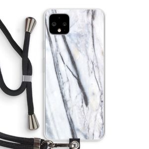 Gestreepte marmer: Pixel 4 XL Transparant Hoesje met koord