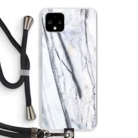 Gestreepte marmer: Pixel 4 XL Transparant Hoesje met koord
