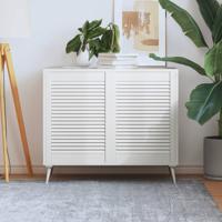 VidaXL Kastdeuren met lamellen 2 st 69x49,4 cm massief grenenhout wit VidaXL Kastdeuren met lamellen 2 st 69x49,4 cm massief grenenhout wit