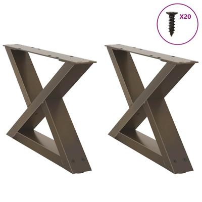 Salontafelpoten 2 st 50x(30-31,3) cm staal naturel