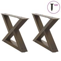 Salontafelpoten 2 st 50x(30-31,3) cm staal naturel
