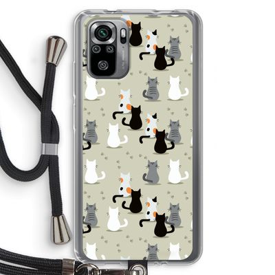 Katten: Xiaomi Redmi Note 10S Transparant Hoesje met koord