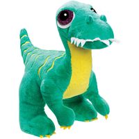 Suki Gifts Pluche knuffeldier dinosaurus - Velociraptor - groen - 24 cm - Dino thema