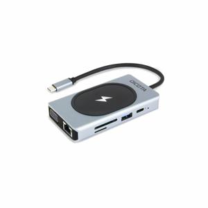 Dicota D32059 USB-C (USB 3.2 Gen 2) multiport hub 10 poorten Met aluminium behuizing, Met ingebouwde netwerkaansluiting, Met ingebouwde SD-kaartlezer, Met