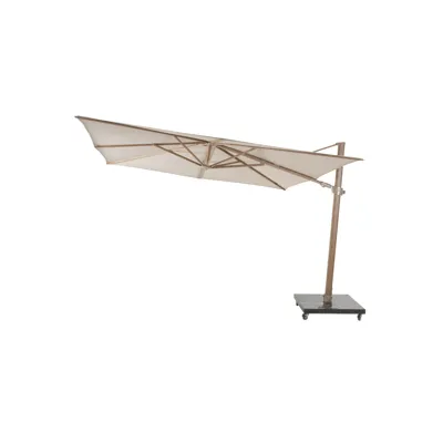 Zweefparasol Siesta Premium 300 cm Zand Houtlook Frame 4SO Parasol Woodlook 4 Seasons Outdoor