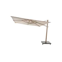 Zweefparasol Siesta Premium 300 cm Zand Houtlook Frame 4SO Parasol Woodlook 4 Seasons Outdoor