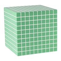 Bijzettafel kubus checks - groen - 30x30x30 cm