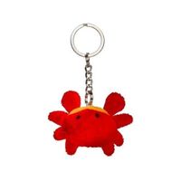 8x Pluche krab sleutelhanger knuffel 6 cm