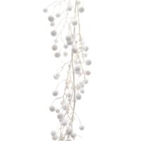 Sneeuwballen slinger - wit - glitters - 130 cm - sneeuwversiering - slingers