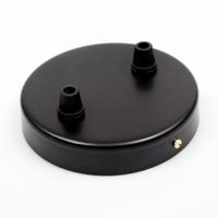 OP = OP Metalen kap zwart staal 2 uitgangen metaal met trekontlasters 105mm OP = OP Metalen kap zwart staal 2 uitgangen metaal met trekontlasters 105mm