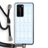Hotline bling blue: Huawei P40 Pro Transparant Hoesje met koord