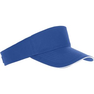 Kobalt blauw/wit zonneklep petje voor volwassenen