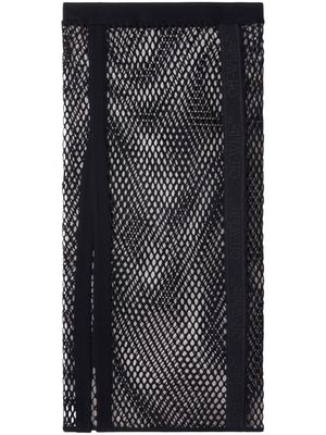 Off-White jupe en mesh à bande logo - Noir