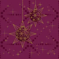 Duni 3-laags tissue servet gilded bauble 24x24cm bordeauxrood 20 stuks