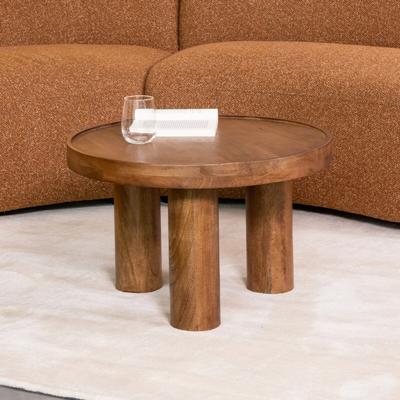 LABEL51 Ronde Salontafel 'Elly' Mangohout, 60cm, kleur Naturel