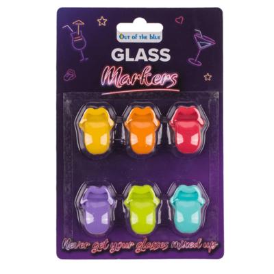 Glas markers siliconen 6 stuks op kaart