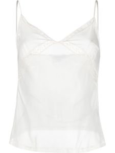 Patrizia Pepe caraco transparent bordé de dentelle - Blanc