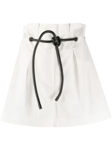 3.1 Phillip Lim short à taille haute froncée - Blanc