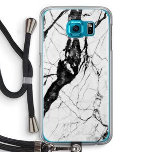 Witte marmer 2: Samsung Galaxy S6 Transparant Hoesje met koord