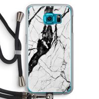 Witte marmer 2: Samsung Galaxy S6 Transparant Hoesje met koord